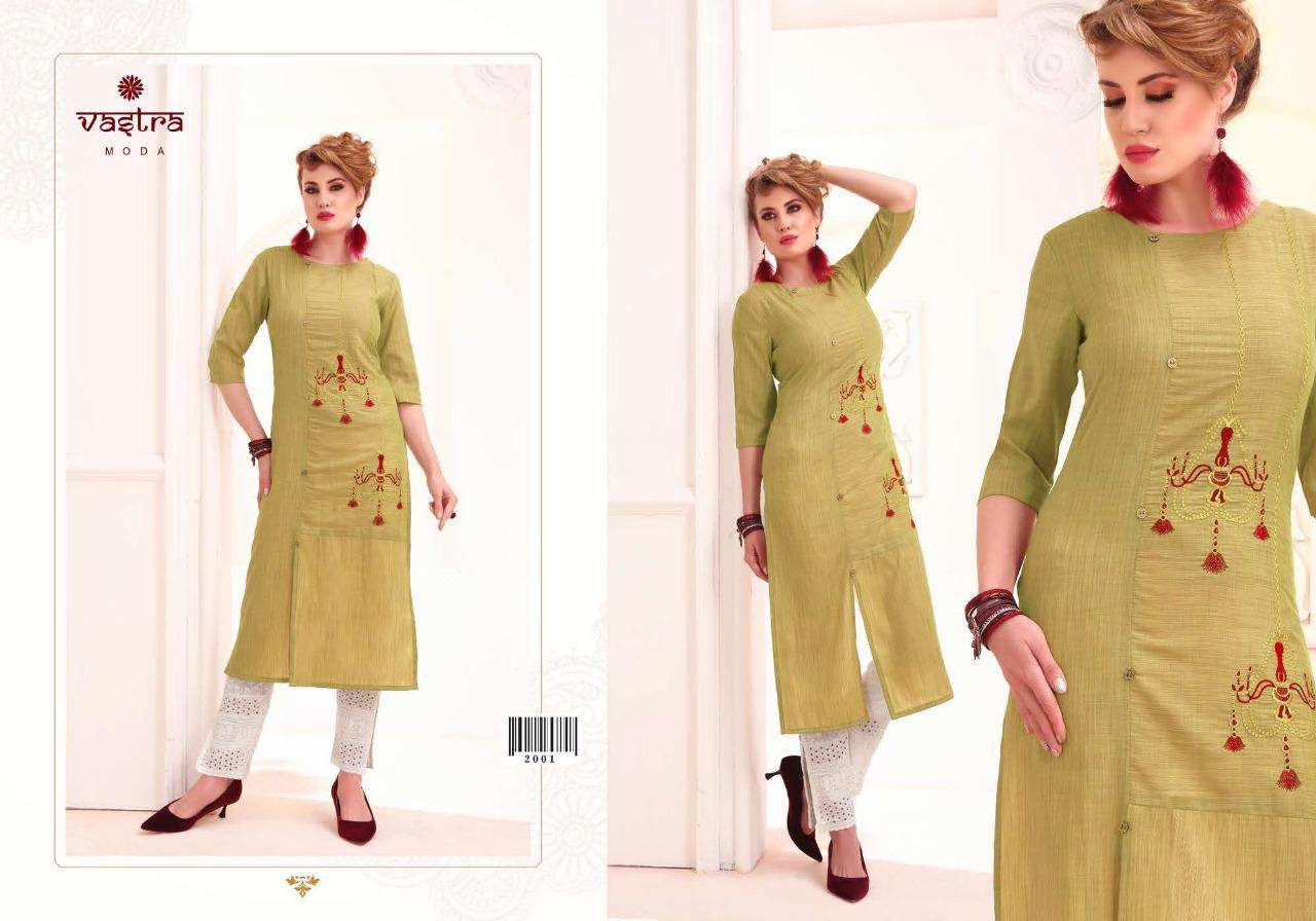 PEARL VOL-1 BY VASTRA MODA 2001 TO 2008 SERIES BEAUTIFUL STYLISH FANCY COLORFUL CASUAL WEAR & ETHNIC WEAR & READY TO WEAR COTTON BLENDED EMBROIDERED KURTIS AT WHOLESALE PRICE