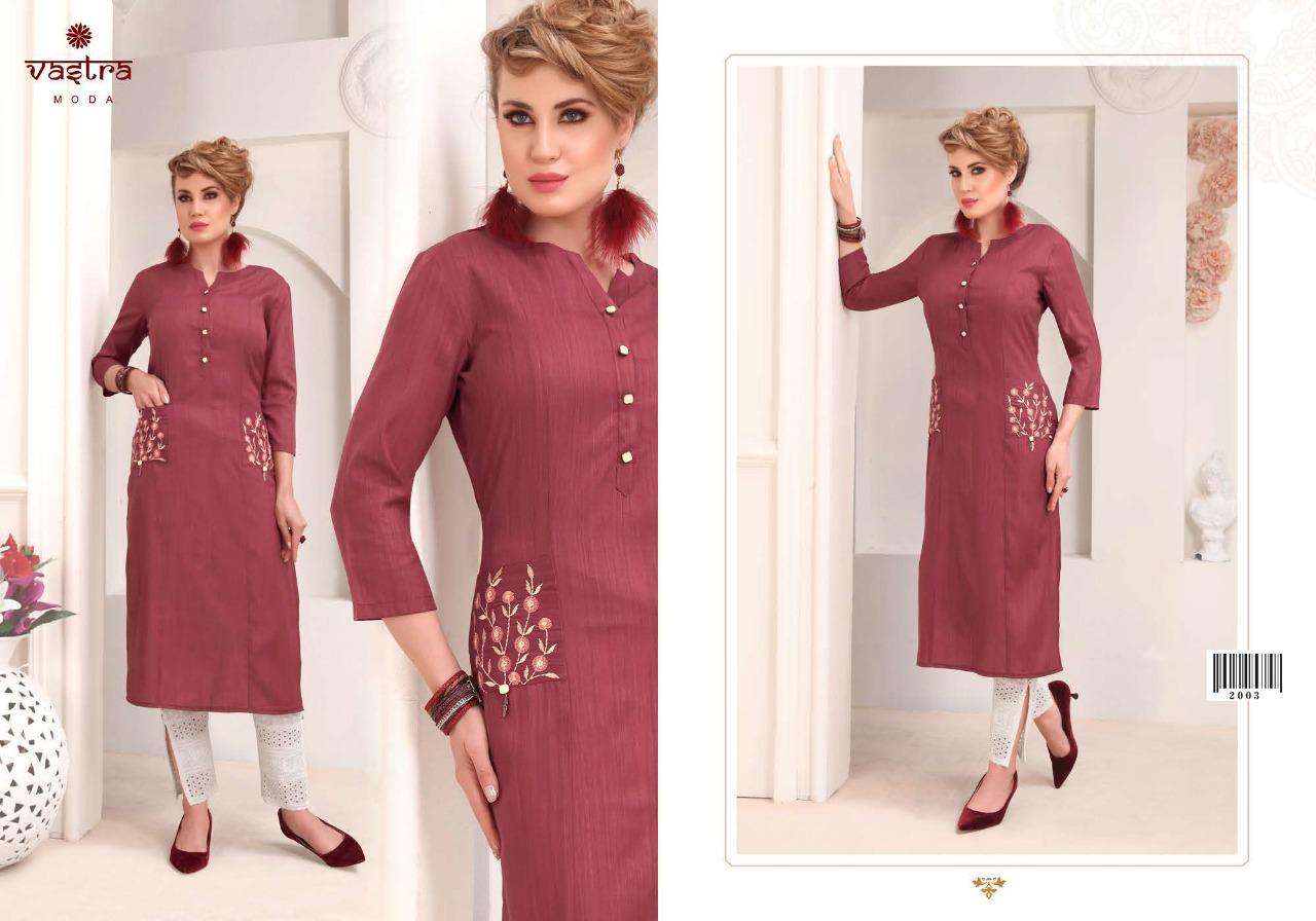 PEARL VOL-1 BY VASTRA MODA 2001 TO 2008 SERIES BEAUTIFUL STYLISH FANCY COLORFUL CASUAL WEAR & ETHNIC WEAR & READY TO WEAR COTTON BLENDED EMBROIDERED KURTIS AT WHOLESALE PRICE