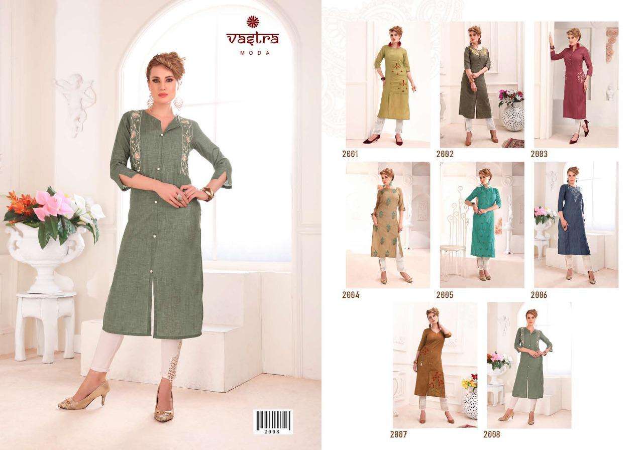 PEARL VOL-1 BY VASTRA MODA 2001 TO 2008 SERIES BEAUTIFUL STYLISH FANCY COLORFUL CASUAL WEAR & ETHNIC WEAR & READY TO WEAR COTTON BLENDED EMBROIDERED KURTIS AT WHOLESALE PRICE