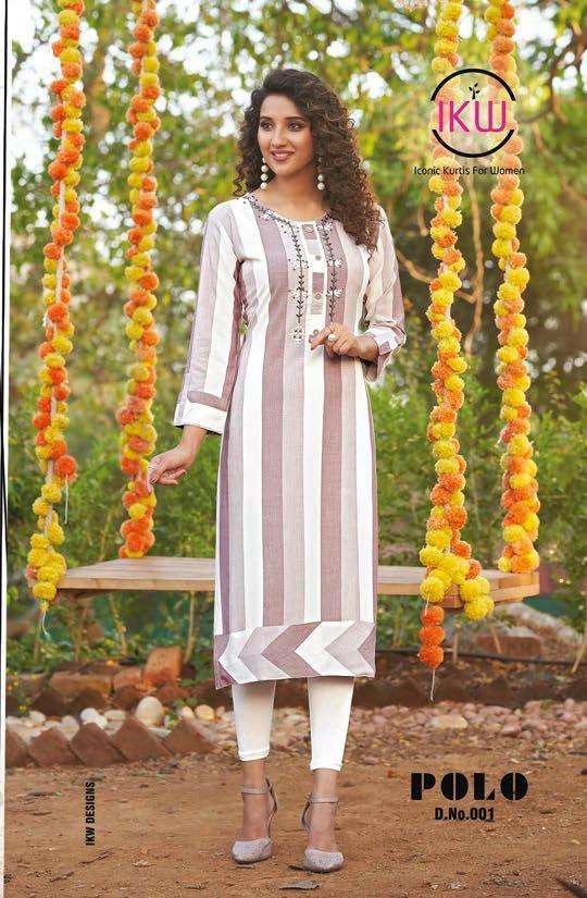 POLO BY IKW 001 TO 008 SERIES BEAUTIFUL STYLISH FANCY COLORFUL CASUAL WEAR & ETHNIC WEAR & READY TO WEAR RAYON WORK KURTIS AT WHOLESALE PRICE