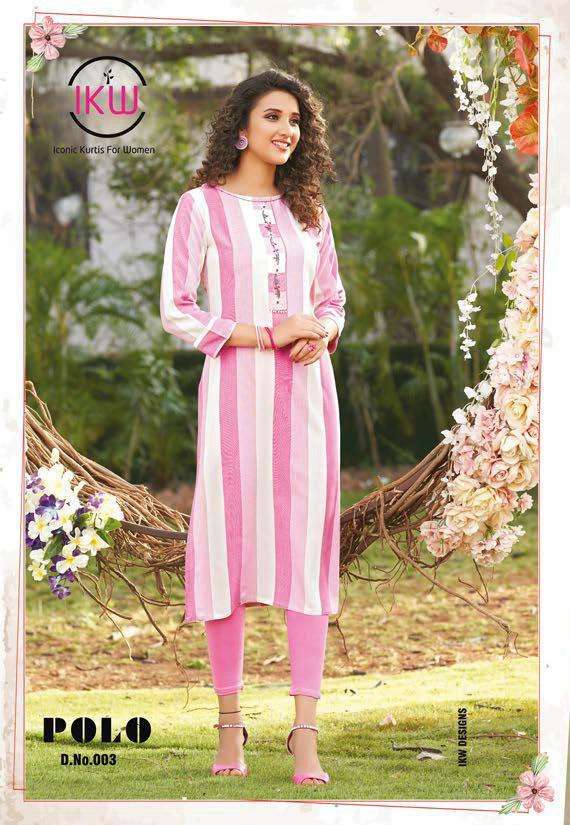 POLO BY IKW 001 TO 008 SERIES BEAUTIFUL STYLISH FANCY COLORFUL CASUAL WEAR & ETHNIC WEAR & READY TO WEAR RAYON WORK KURTIS AT WHOLESALE PRICE