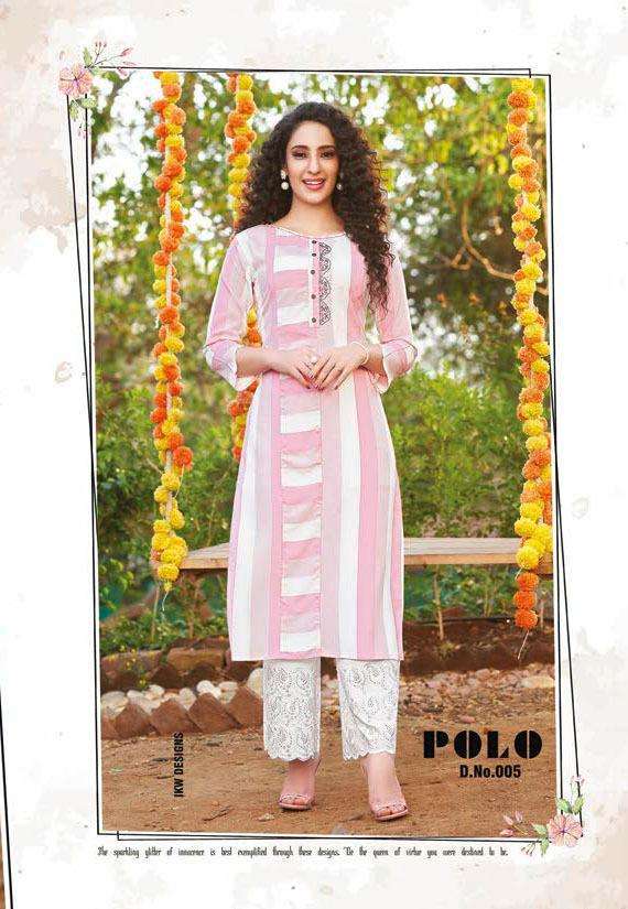 POLO BY IKW 001 TO 008 SERIES BEAUTIFUL STYLISH FANCY COLORFUL CASUAL WEAR & ETHNIC WEAR & READY TO WEAR RAYON WORK KURTIS AT WHOLESALE PRICE