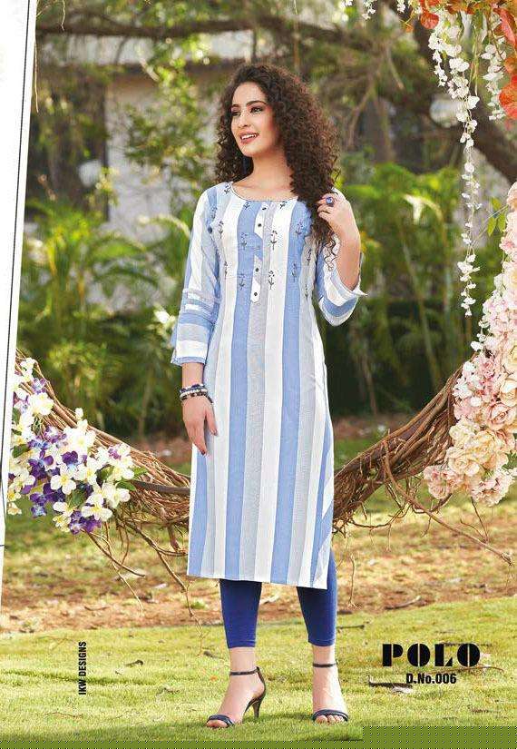 POLO BY IKW 001 TO 008 SERIES BEAUTIFUL STYLISH FANCY COLORFUL CASUAL WEAR & ETHNIC WEAR & READY TO WEAR RAYON WORK KURTIS AT WHOLESALE PRICE