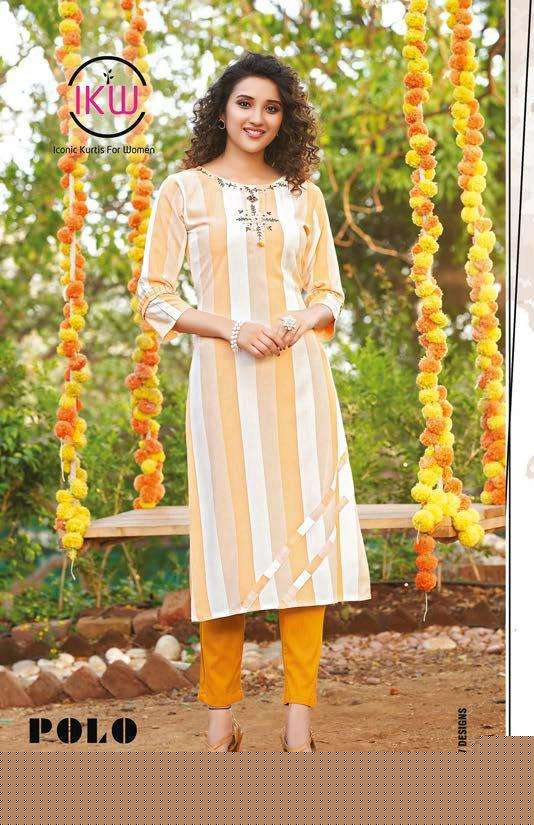 POLO BY IKW 001 TO 008 SERIES BEAUTIFUL STYLISH FANCY COLORFUL CASUAL WEAR & ETHNIC WEAR & READY TO WEAR RAYON WORK KURTIS AT WHOLESALE PRICE