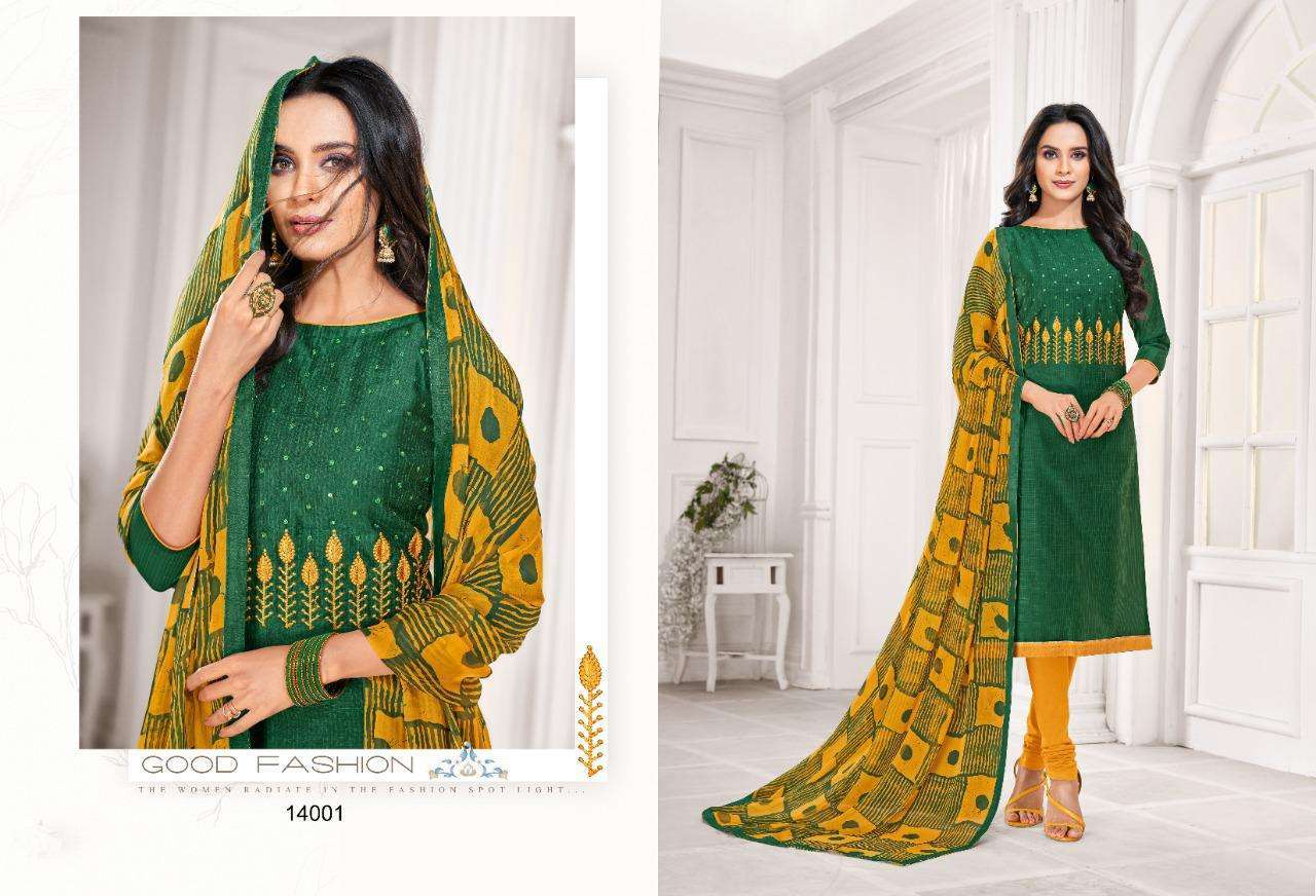 AUTOGRAPH VOL-14 BY SHAGUN LIFESTYLE 14001 TO 14012 SERIES BEAUTIFUL SUITS STYLISH FANCY COLORFUL CASUAL WEAR & ETHNIC WEAR SLUB LININGS WITH EMBROIDERED DRESSES AT WHOLESALE PRICE