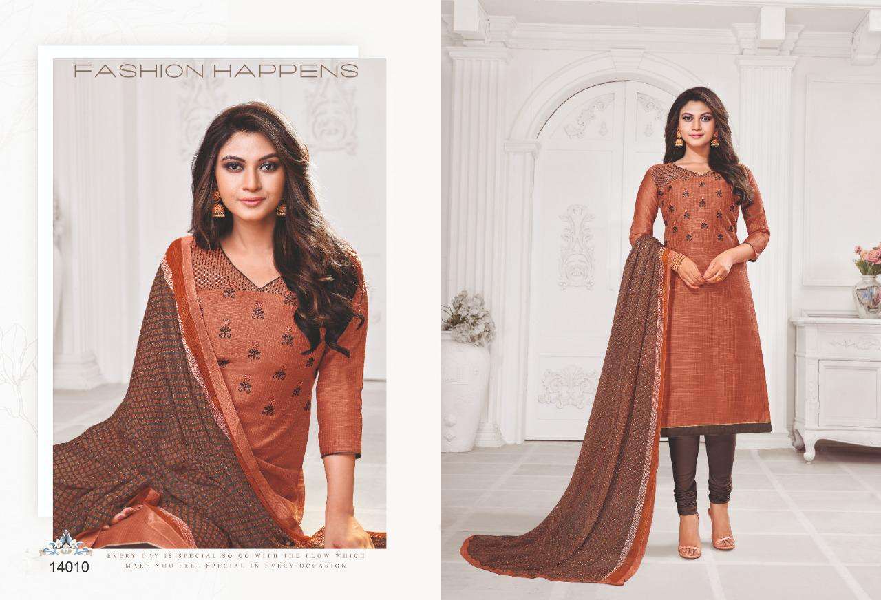 AUTOGRAPH VOL-14 BY SHAGUN LIFESTYLE 14001 TO 14012 SERIES BEAUTIFUL SUITS STYLISH FANCY COLORFUL CASUAL WEAR & ETHNIC WEAR SLUB LININGS WITH EMBROIDERED DRESSES AT WHOLESALE PRICE