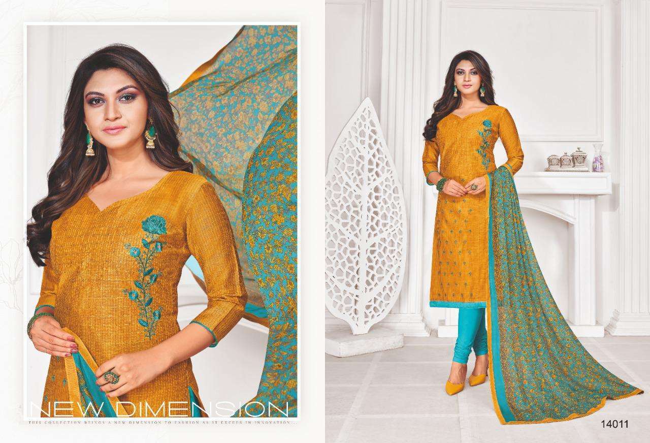 AUTOGRAPH VOL-14 BY SHAGUN LIFESTYLE 14001 TO 14012 SERIES BEAUTIFUL SUITS STYLISH FANCY COLORFUL CASUAL WEAR & ETHNIC WEAR SLUB LININGS WITH EMBROIDERED DRESSES AT WHOLESALE PRICE