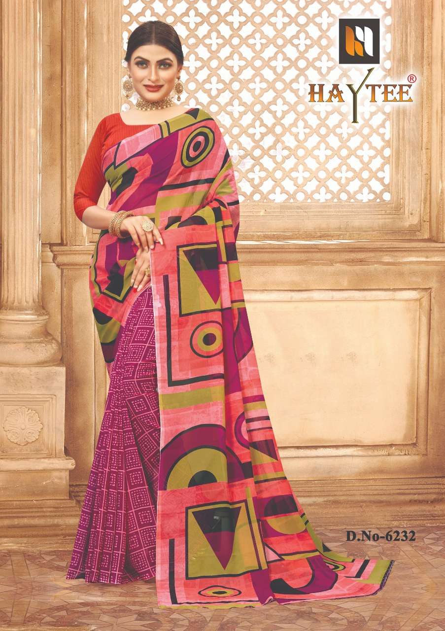 SPLASH VOL-90 BY HAYTEE 6232 TO 6243 SERIES INDIAN TRADITIONAL WEAR COLLECTION BEAUTIFUL STYLISH FANCY COLORFUL PARTY WEAR & OCCASIONAL WEAR DANI PRINTED SAREES AT WHOLESALE PRICE