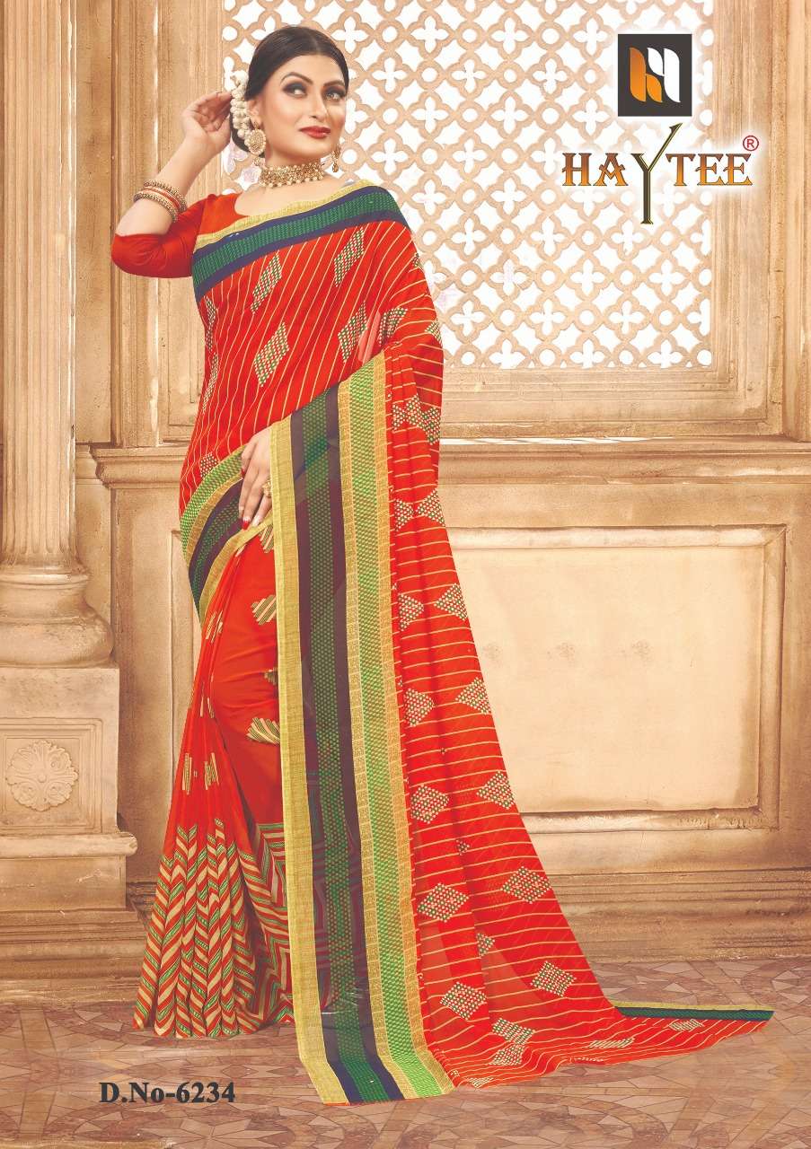 SPLASH VOL-90 BY HAYTEE 6232 TO 6243 SERIES INDIAN TRADITIONAL WEAR COLLECTION BEAUTIFUL STYLISH FANCY COLORFUL PARTY WEAR & OCCASIONAL WEAR DANI PRINTED SAREES AT WHOLESALE PRICE