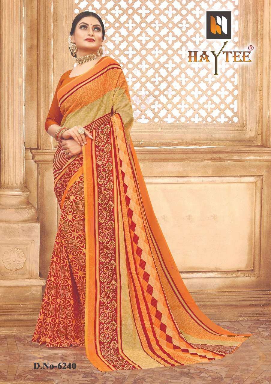 SPLASH VOL-90 BY HAYTEE 6232 TO 6243 SERIES INDIAN TRADITIONAL WEAR COLLECTION BEAUTIFUL STYLISH FANCY COLORFUL PARTY WEAR & OCCASIONAL WEAR DANI PRINTED SAREES AT WHOLESALE PRICE