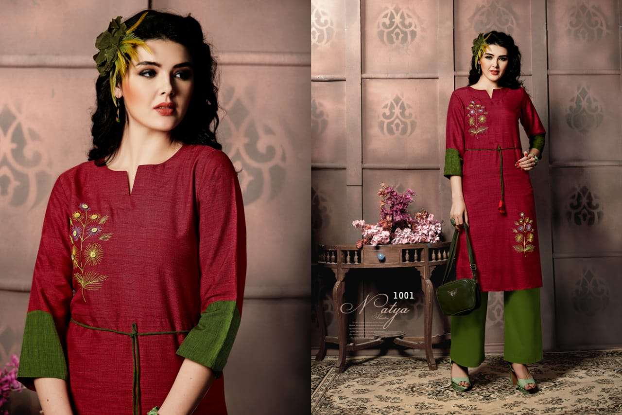 BLING BY ENVY9 1001 TO 1006 SERIES BEAUTIFUL STYLISH FANCY COLORFUL CASUAL WEAR & ETHNIC WEAR & READY TO WEAR KHADI LINEN PRINTED KURTIS AT WHOLESALE PRICE