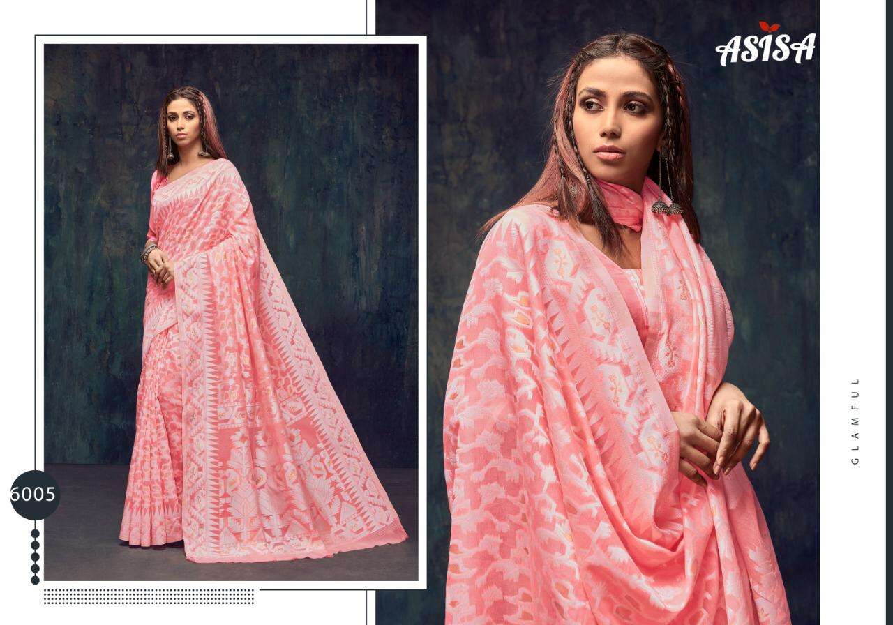 NAYANTARA BY ASISA 6001 TO 6006 SERIES INDIAN TRADITIONAL WEAR COLLECTION BEAUTIFUL STYLISH FANCY COLORFUL PARTY WEAR & OCCASIONAL WEAR COTTON SILK SAREES AT WHOLESALE PRICE
