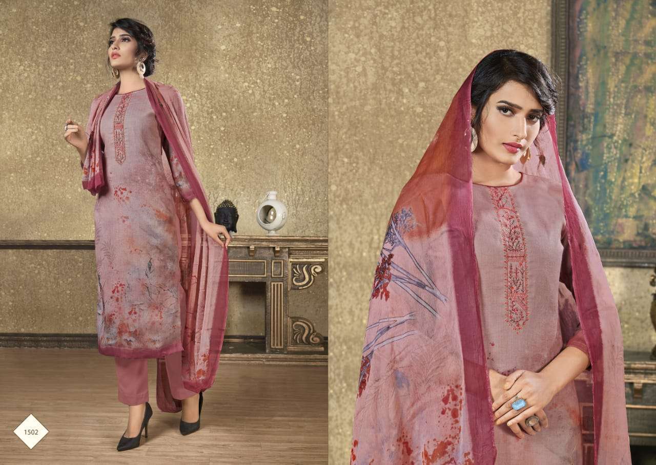 MAHER BY RUHAAB 1500 TO 1509 SERIES DESIGNER SUITS COLLECTION BEAUTIFUL STYLISH FANCY COLORFUL PARTY WEAR & OCCASIONAL WEAR PASHMINA PRINTED WITH EMBROIDERED DRESSES AT WHOLESALE PRICE