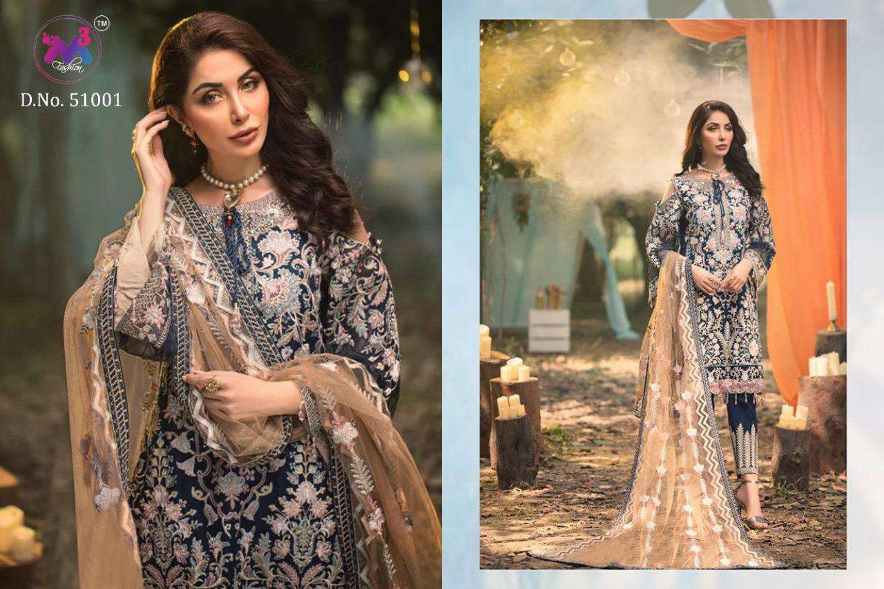 ADANS MELODY BYM3 FASHION 51001 TO 51005 SERIES DESIGNER FESTIVE PAKISTANI SUITS COLLECTION BEAUTIFUL STYLISH FANCY COLORFUL PARTY WEAR & OCCASIONAL WEAR FAUX GEORGETTE WITH EMBROIDERED DRESSES AT WHOLESALE PRICE