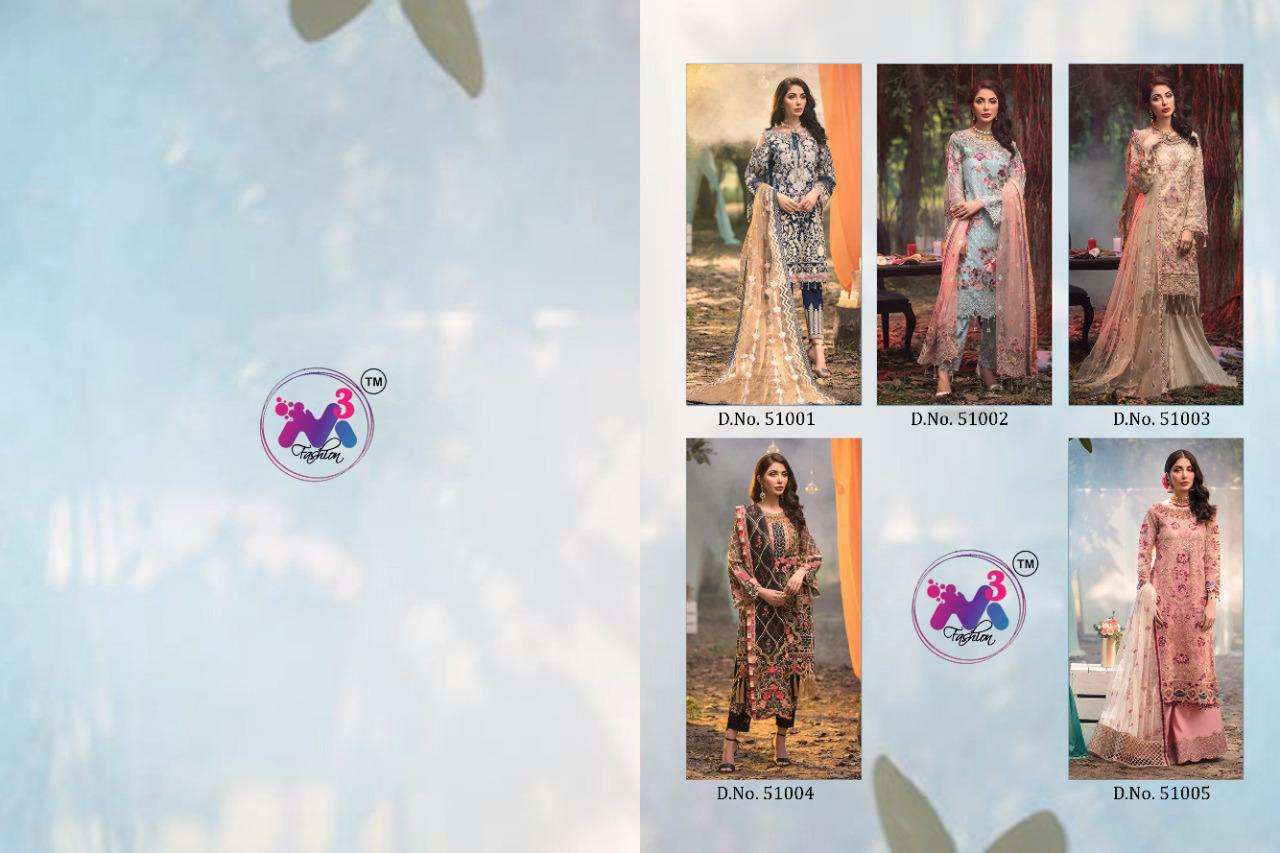 ADANS MELODY BYM3 FASHION 51001 TO 51005 SERIES DESIGNER FESTIVE PAKISTANI SUITS COLLECTION BEAUTIFUL STYLISH FANCY COLORFUL PARTY WEAR & OCCASIONAL WEAR FAUX GEORGETTE WITH EMBROIDERED DRESSES AT WHOLESALE PRICE