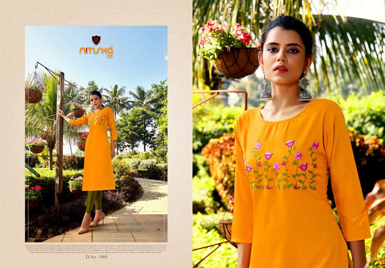 MUL MUL BY NITISHA NX 1001 TO 1012 SERIES STYLISH FANCY BEAUTIFUL COLORFUL CASUAL WEAR & ETHNIC WEAR HEAVY SOFT COTTON SLUB KURTIS AT WHOLESALE PRICE