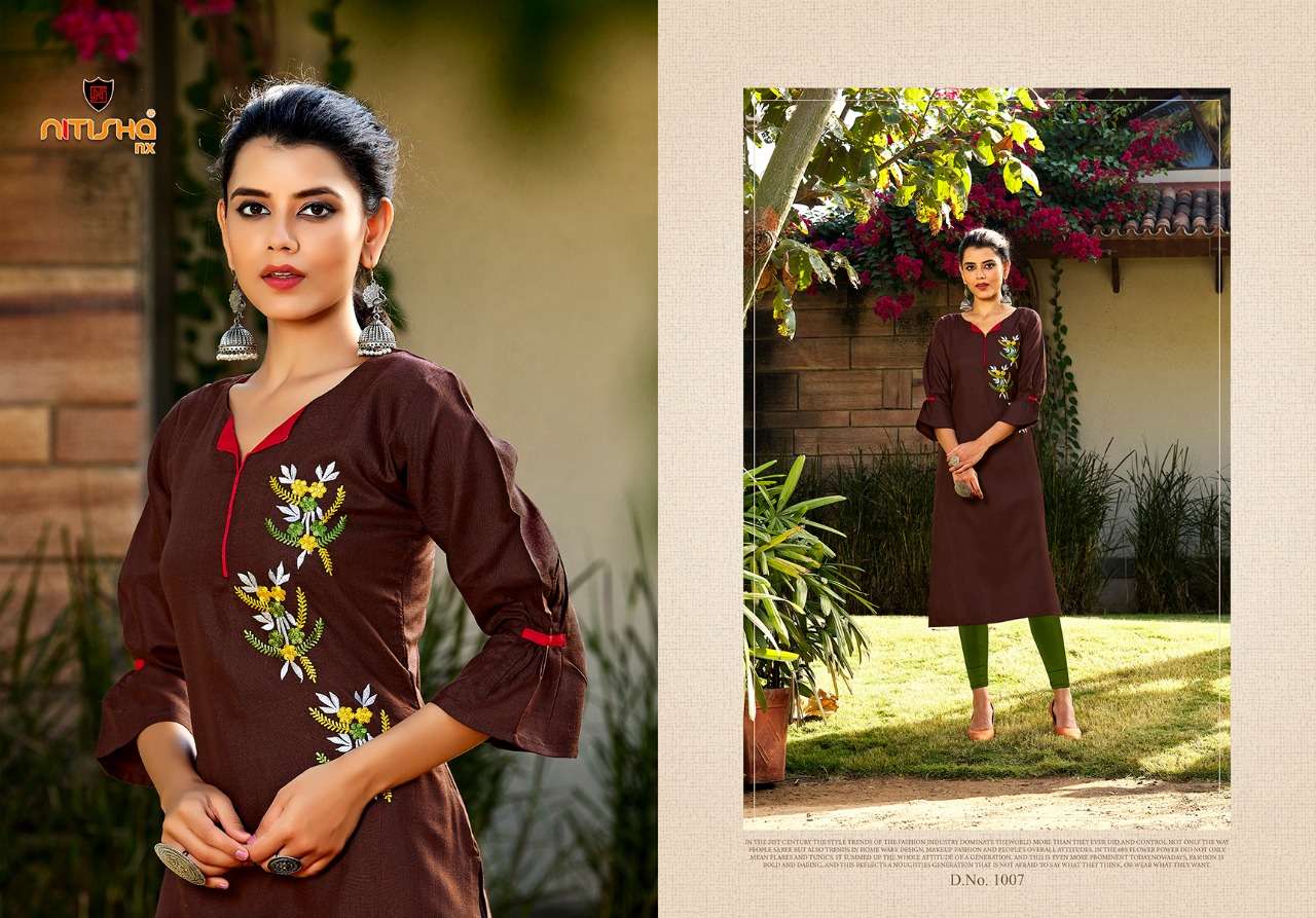MUL MUL BY NITISHA NX 1001 TO 1012 SERIES STYLISH FANCY BEAUTIFUL COLORFUL CASUAL WEAR & ETHNIC WEAR HEAVY SOFT COTTON SLUB KURTIS AT WHOLESALE PRICE