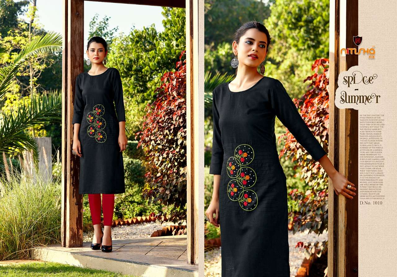 MUL MUL BY NITISHA NX 1001 TO 1012 SERIES STYLISH FANCY BEAUTIFUL COLORFUL CASUAL WEAR & ETHNIC WEAR HEAVY SOFT COTTON SLUB KURTIS AT WHOLESALE PRICE