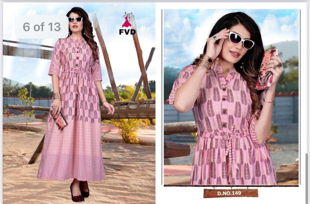 RANG VOL-3 BY FVD 145 TO 154 BEAUTIFUL STYLISH FANCY COLORFUL CASUAL WEAR & ETHNIC WEAR & READY TO WEAR RAYON PRINTED GOWNS AT WHOLESALE PRICE