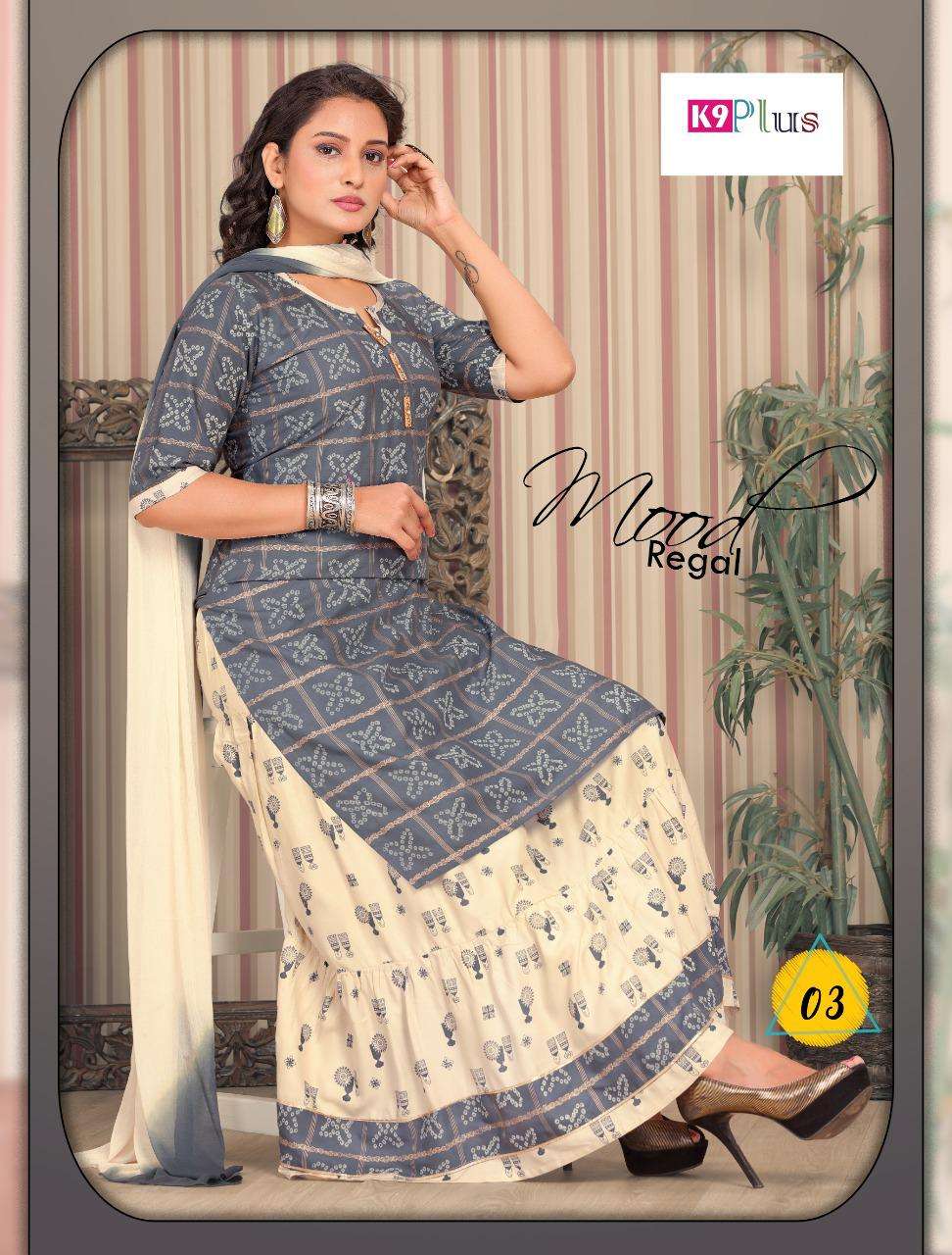 SAMAIRA BY K9 PLUS 01 TO 08 SERIES BEAUTIFUL STYLISH SHARARA SUITS FANCY COLORFUL CASUAL WEAR & ETHNIC WEAR & READY TO WEAR RAYON EMBROIDERED DRESSES AT WHOLESALE PRICE