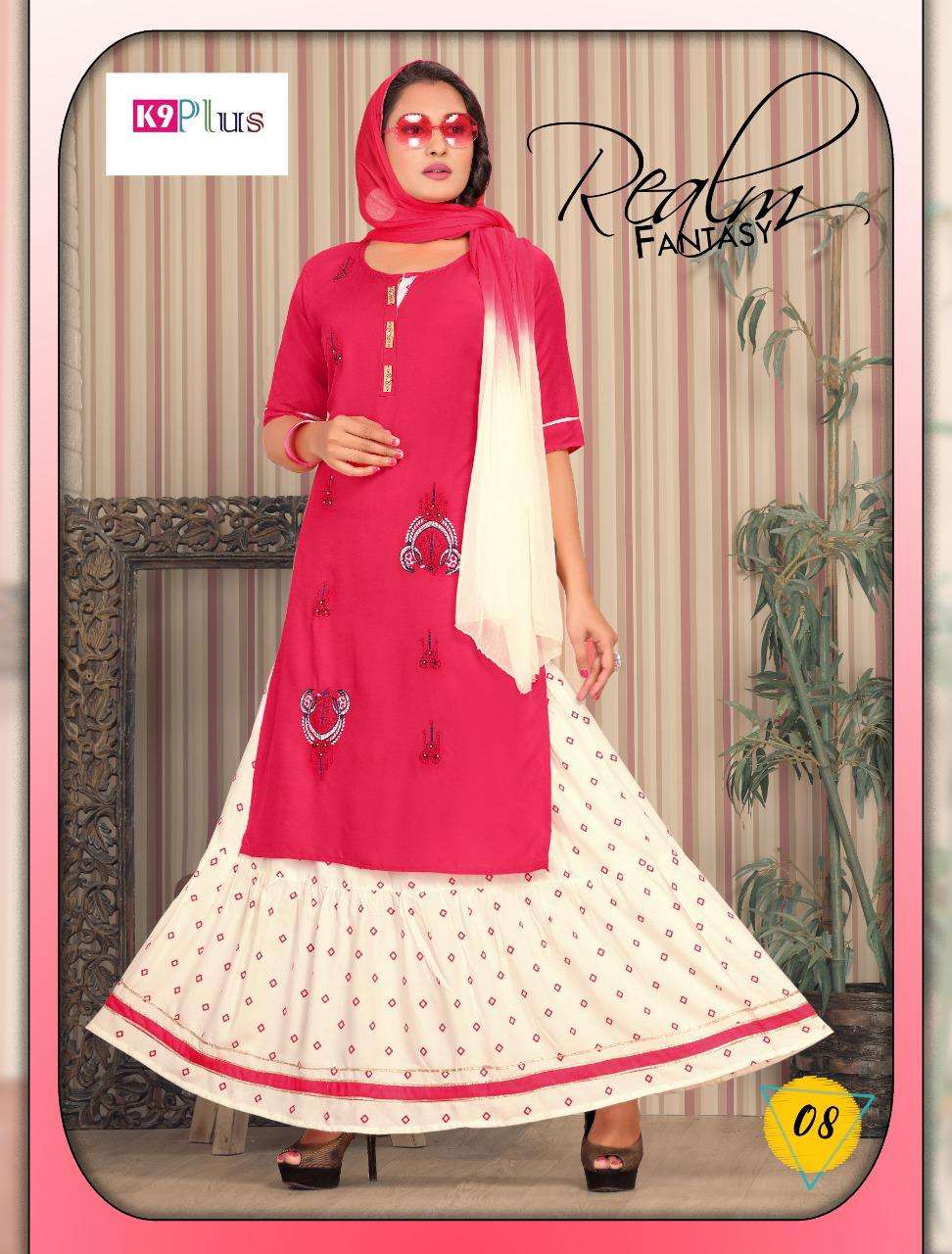 SAMAIRA BY K9 PLUS 01 TO 08 SERIES BEAUTIFUL STYLISH SHARARA SUITS FANCY COLORFUL CASUAL WEAR & ETHNIC WEAR & READY TO WEAR RAYON EMBROIDERED DRESSES AT WHOLESALE PRICE