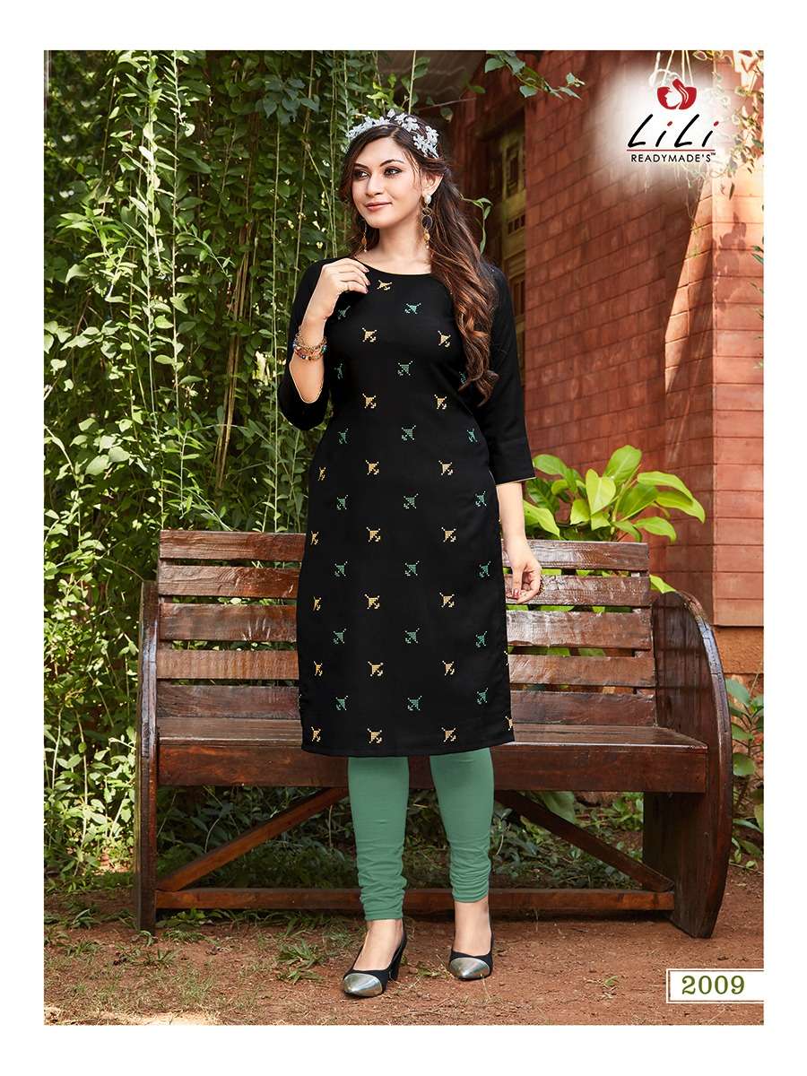 AYESHA BY LILI 2001 TO 2010 SERIES BEAUTIFUL STYLISH FANCY COLORFUL CASUAL WEAR & ETHNIC WEAR & READY TO WEAR RUBY SLUB COTTON EMBROIDERED KURTIS AT WHOLESALE PRICE