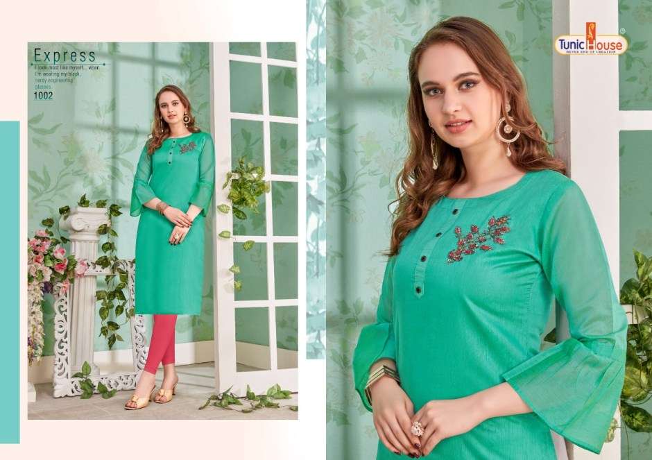 NAZAKAT BY TUNIC HOUSE 1001 TO 1008 SERIES DESIGNER BEAUTIFUL STYLISH FANCY COLORFUL PARTY WEAR & OCCASIONAL WEAR SILK PRINTED KURTIS AT WHOLESALE PRICE