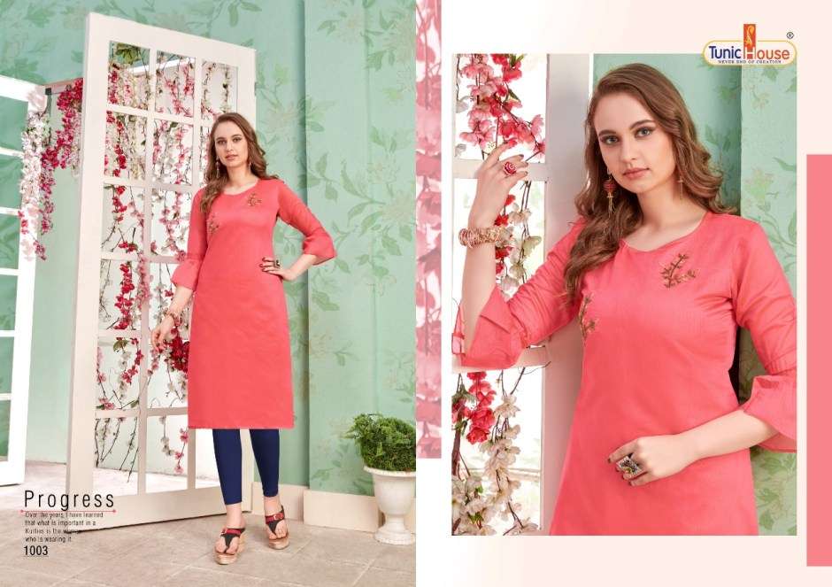 NAZAKAT BY TUNIC HOUSE 1001 TO 1008 SERIES DESIGNER BEAUTIFUL STYLISH FANCY COLORFUL PARTY WEAR & OCCASIONAL WEAR SILK PRINTED KURTIS AT WHOLESALE PRICE