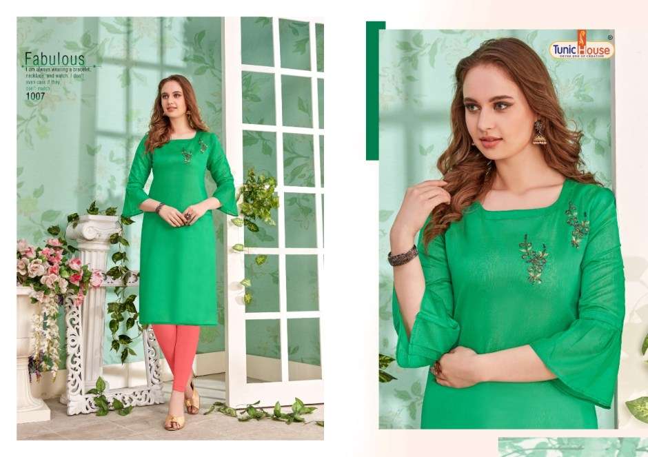 NAZAKAT BY TUNIC HOUSE 1001 TO 1008 SERIES DESIGNER BEAUTIFUL STYLISH FANCY COLORFUL PARTY WEAR & OCCASIONAL WEAR SILK PRINTED KURTIS AT WHOLESALE PRICE