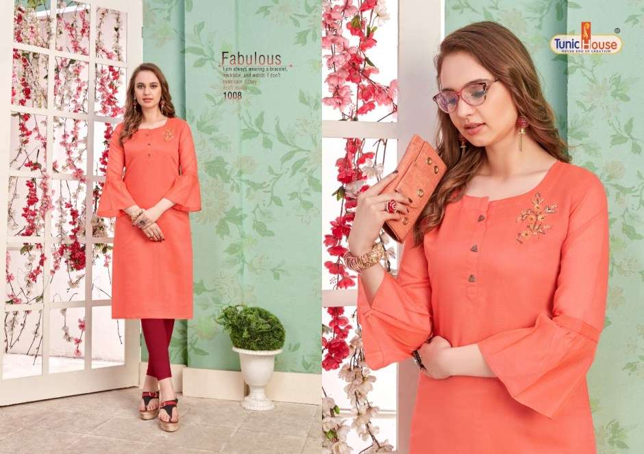 NAZAKAT BY TUNIC HOUSE 1001 TO 1008 SERIES DESIGNER BEAUTIFUL STYLISH FANCY COLORFUL PARTY WEAR & OCCASIONAL WEAR SILK PRINTED KURTIS AT WHOLESALE PRICE