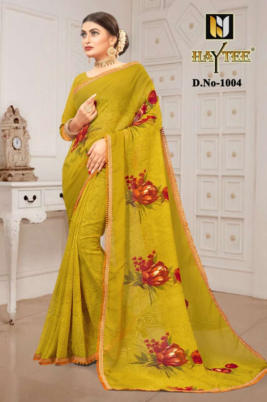 G MAIL VOL-85 BY HAYTEE INDIAN TRADITIONAL WEAR COLLECTION BEAUTIFUL STYLISH FANCY COLORFUL PARTY WEAR & OCCASIONAL WEAR DANI PRINTED SAREES AT WHOLESALE PRICE