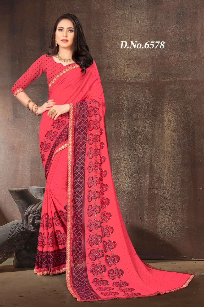 SAWARIYA BY HAYTEE 6578 TO 6585 SERIES INDIAN TRADITIONAL WEAR COLLECTION BEAUTIFUL STYLISH FANCY COLORFUL PARTY WEAR & OCCASIONAL WEAR RENIAL PRINT SAREES AT WHOLESALE PRICE