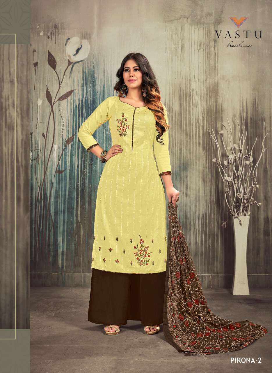 PIRONA BY VASTU TEX 1 TO 10 SERIES BEAUTIFUL SUITS STYLISH FANCY COLORFUL PARTY WEAR & ETHNIC WEAR LAWN COTTON EMBROIDERED DRESSES AT WHOLESALE PRICE