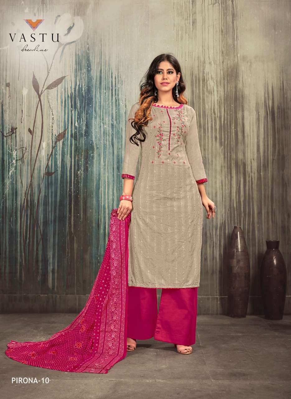 PIRONA BY VASTU TEX 1 TO 10 SERIES BEAUTIFUL SUITS STYLISH FANCY COLORFUL PARTY WEAR & ETHNIC WEAR LAWN COTTON EMBROIDERED DRESSES AT WHOLESALE PRICE