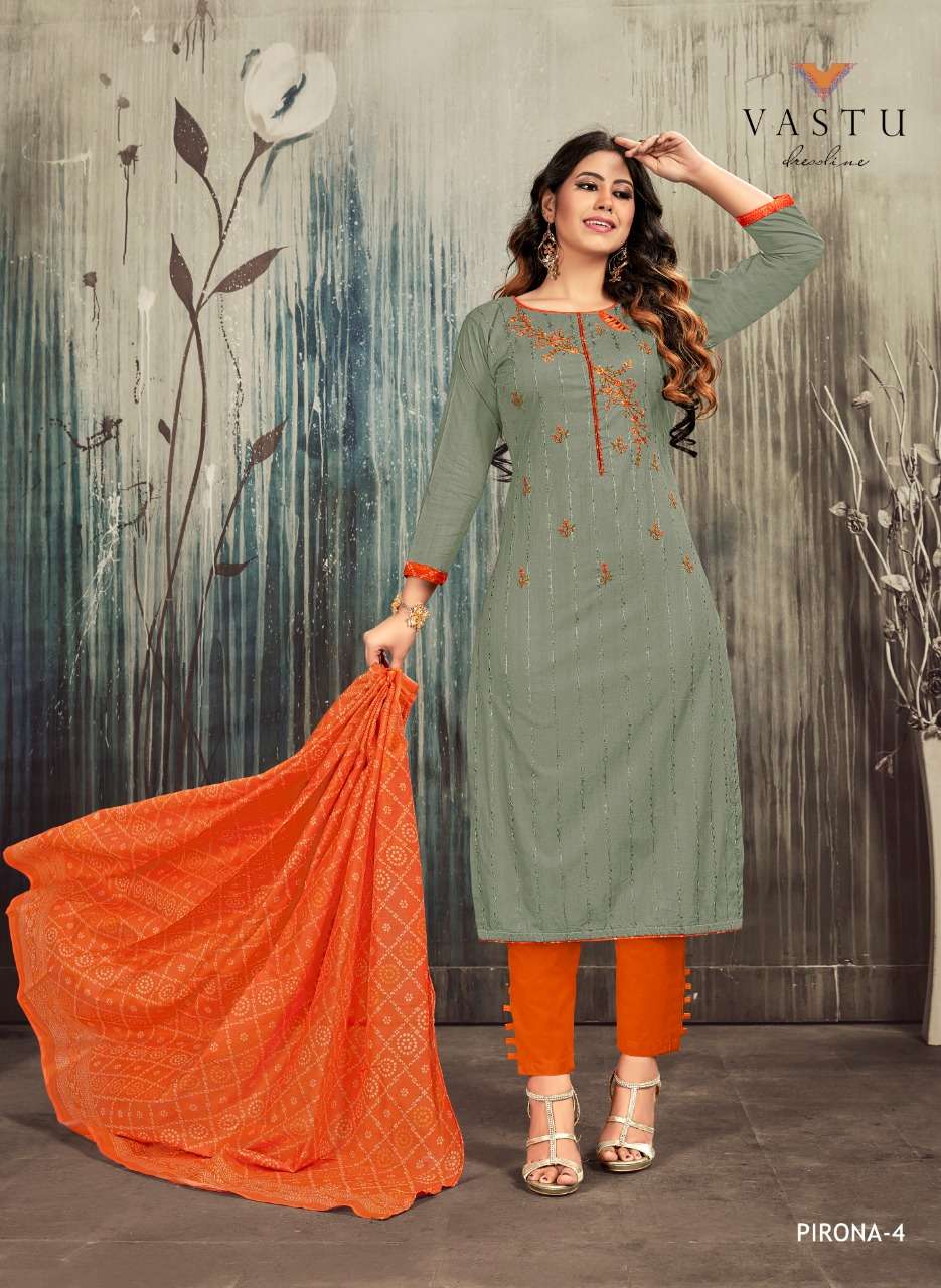 PIRONA BY VASTU TEX 1 TO 10 SERIES BEAUTIFUL SUITS STYLISH FANCY COLORFUL PARTY WEAR & ETHNIC WEAR LAWN COTTON EMBROIDERED DRESSES AT WHOLESALE PRICE