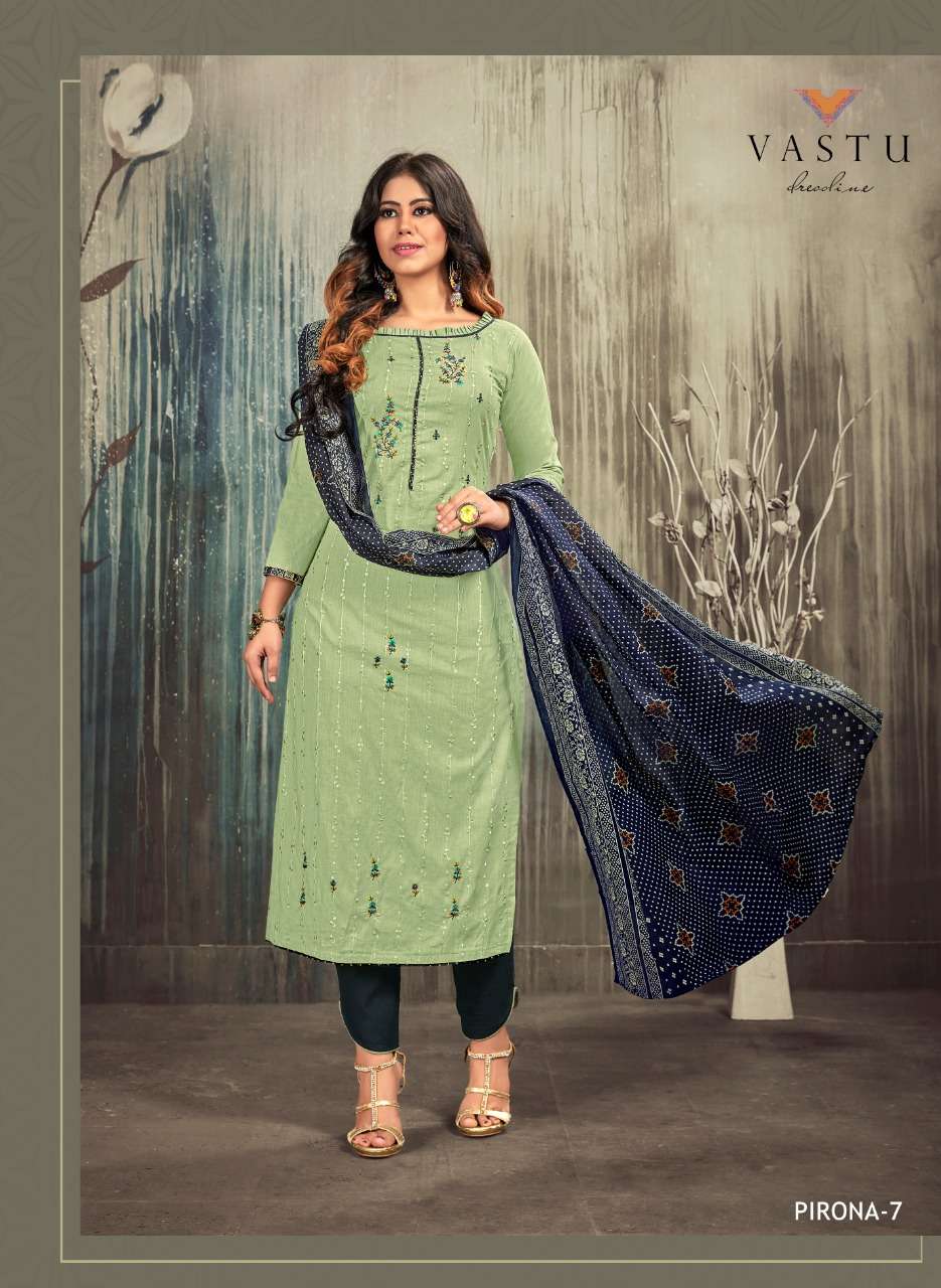 PIRONA BY VASTU TEX 1 TO 10 SERIES BEAUTIFUL SUITS STYLISH FANCY COLORFUL PARTY WEAR & ETHNIC WEAR LAWN COTTON EMBROIDERED DRESSES AT WHOLESALE PRICE