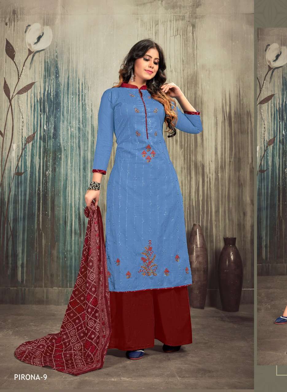PIRONA BY VASTU TEX 1 TO 10 SERIES BEAUTIFUL SUITS STYLISH FANCY COLORFUL PARTY WEAR & ETHNIC WEAR LAWN COTTON EMBROIDERED DRESSES AT WHOLESALE PRICE