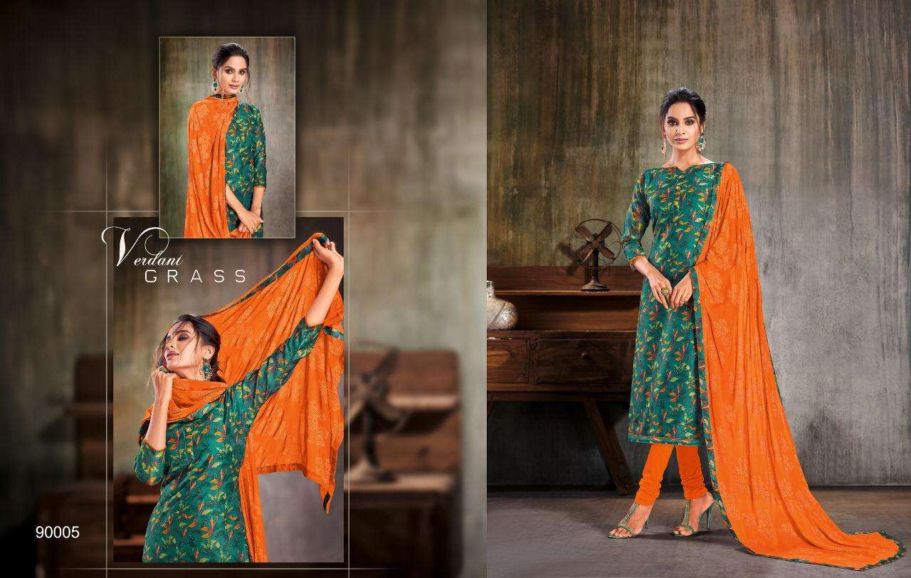 POSH GLORY BY KAPIL TRENDZ 90001 TO 90012 SERIES BEAUTIFUL SUITS STYLISH FANCY COLORFUL PARTY WEAR & OCCASIONAL WEAR CHANDERI DIGITAL PRINTED DRESSES AT WHOLESALE PRICE