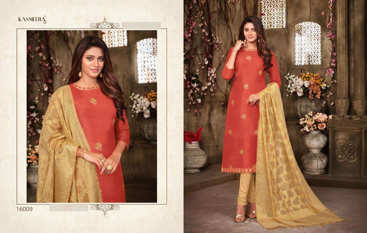 QUEEN VOL-4 BY KASMEERA 16002 TO 16013 SERIES BEAUTIFUL STYLISH SUITS FANCY COLORFUL CASUAL WEAR & ETHNIC WEAR & READY TO WEAR BANARSI SILK DRESSES AT WHOLESALE PRICE