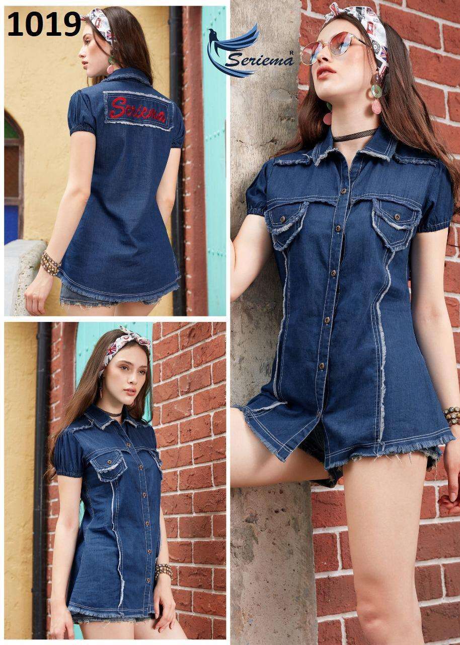 CARBON NX BY SPARROW STYLISH FANCY BEAUTIFUL COLORFUL CASUAL WEAR & ETHNIC WEAR PURE COTTON DENIM KURTIS AT WHOLESALE PRICE