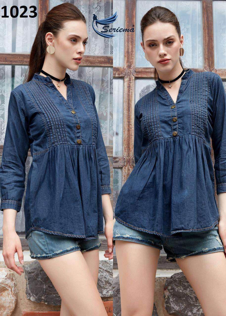 CARBON NX BY SPARROW STYLISH FANCY BEAUTIFUL COLORFUL CASUAL WEAR & ETHNIC WEAR PURE COTTON DENIM KURTIS AT WHOLESALE PRICE
