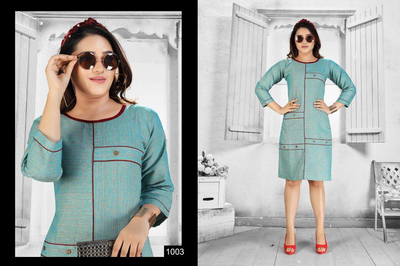REEVA BY S S KURTIS 1001 TO 1010 SERIES BEAUTIFUL COLORFUL STYLISH FANCY CASUAL WEAR & ETHNIC WEAR & READY TO WEAR COTTON PRINTED KURTIS AT WHOLESALE PRICE