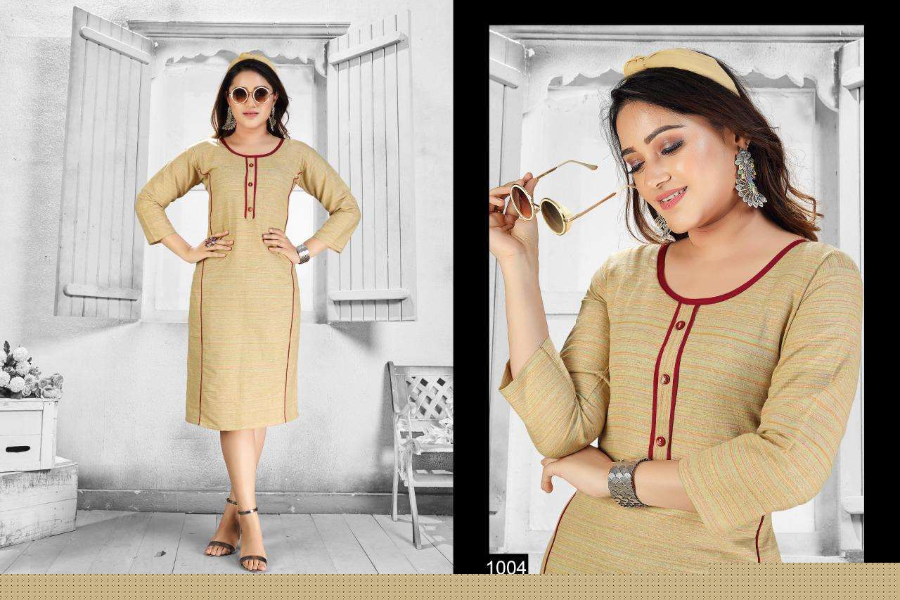 REEVA BY S S KURTIS 1001 TO 1010 SERIES BEAUTIFUL COLORFUL STYLISH FANCY CASUAL WEAR & ETHNIC WEAR & READY TO WEAR COTTON PRINTED KURTIS AT WHOLESALE PRICE