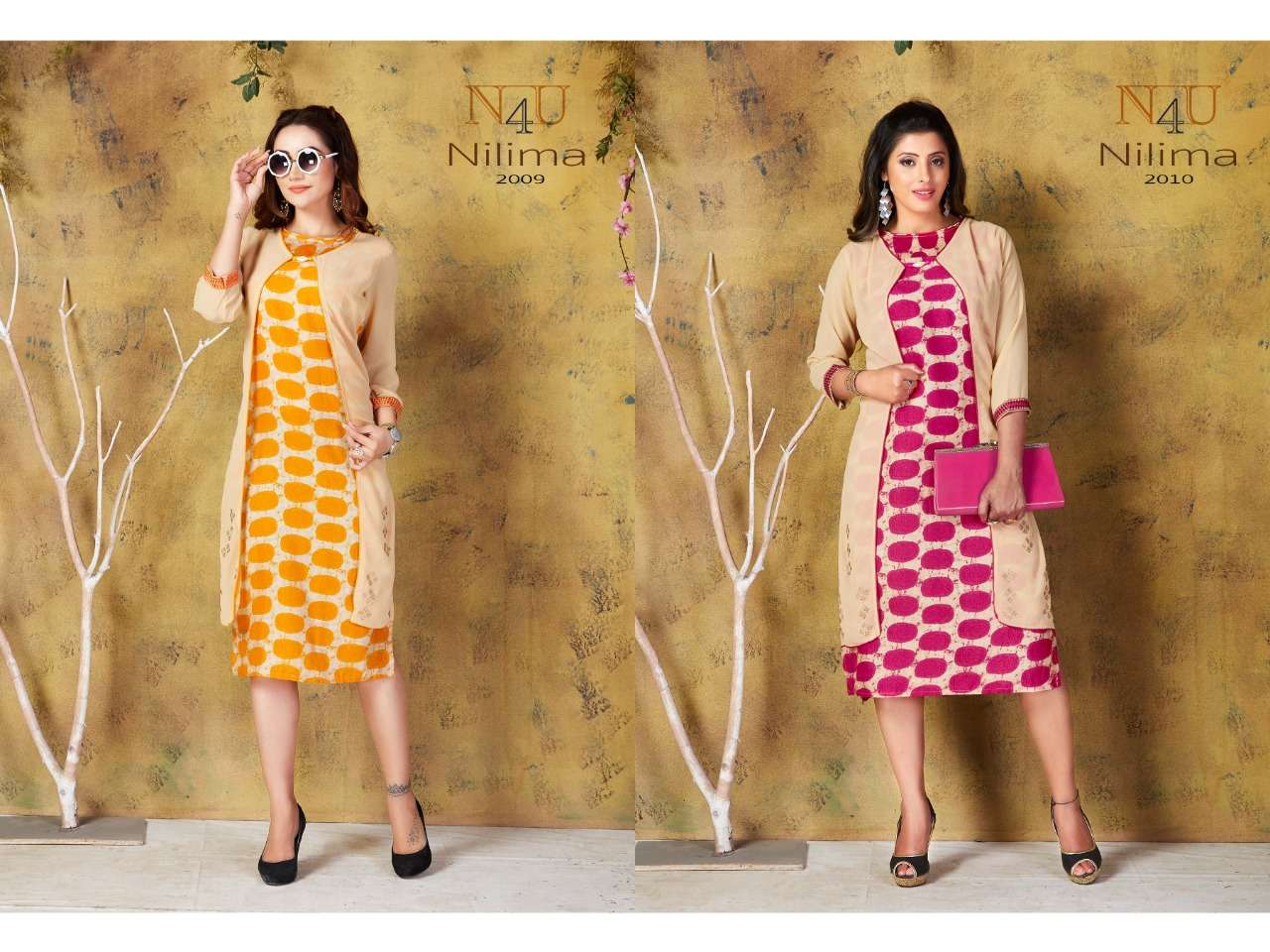 NILIMA BY N4U 2001 TO 2010 SERIES BEAUTIFUL COLORFUL STYLISH FANCY CASUAL WEAR & ETHNIC WEAR & READY TO WEAR GEORGETTE EMBROIDERED KURTIS AT WHOLESALE PRICE