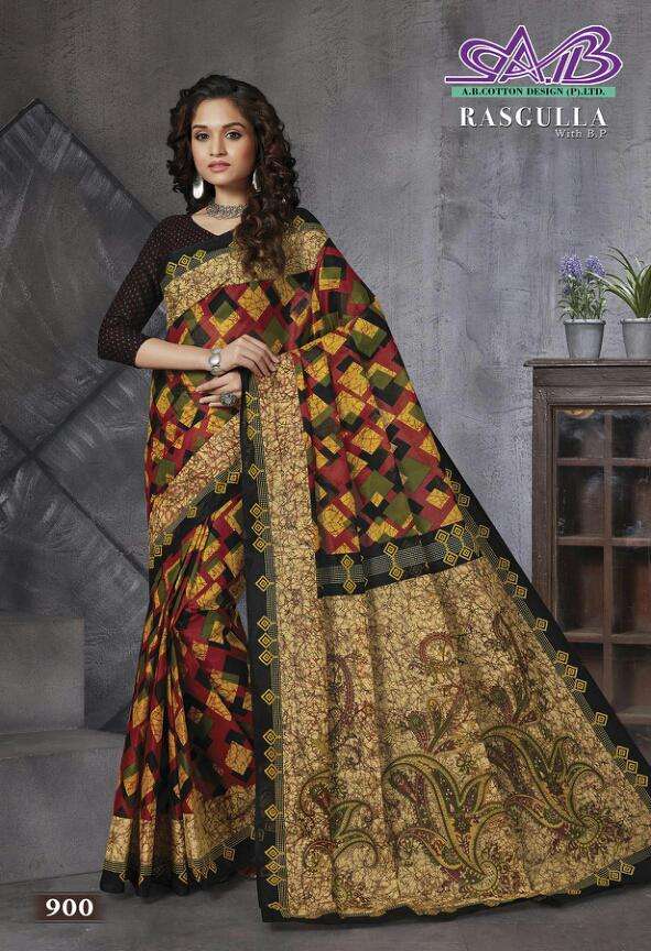 RASGULLA BY AB 900 TO 914 SERIES INDIAN TRADITIONAL WEAR COLLECTION BEAUTIFUL STYLISH FANCY COLORFUL PARTY WEAR & OCCASIONAL WEAR MUL MUL COTTON SAREES AT WHOLESALE PRICE