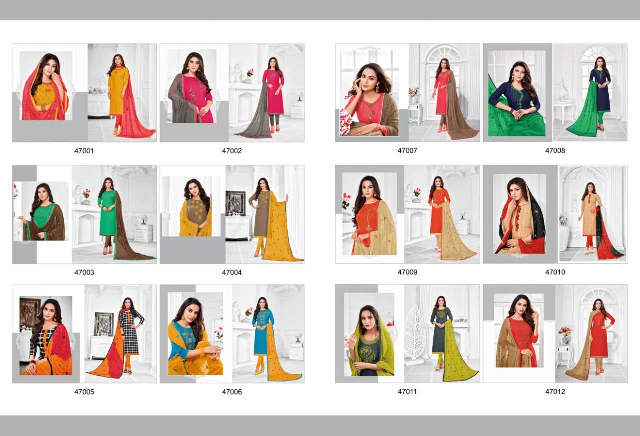 CHINIMINI BY KAPIL TEX 47001 TO 47012 SERIES SUITS BEAUTIFUL FANCY COLORFUL STYLISH PARTY WEAR & OCCASIONAL WEAR COTTON PRINTED DRESSES AT WHOLESALE PRICE