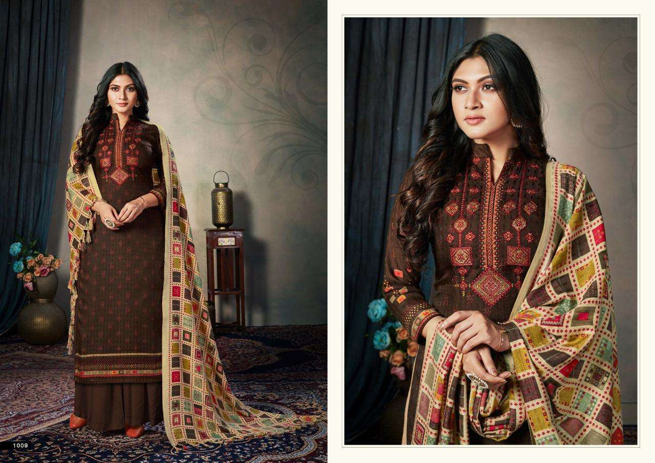 SAARA VOL-1 BY CHANDRA FASHION 1001 TO 1010 SERIES SUITS BEAUTIFUL FANCY COLORFUL STYLISH PARTY WEAR & OCCASIONAL WEAR PASHMINA PRINTED WITH EMBROIDERY DRESSES AT WHOLESALE PRICE