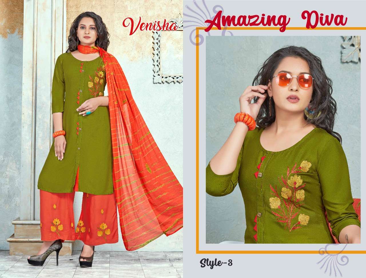 NATURAL BY VENISHA 01 TO 06 SERIES STYLISH FANCY BEAUTIFUL COLORFUL CASUAL WEAR & ETHNIC WEAR RAYON EMBROIDERED DRESSES AT WHOLESALE PRICE