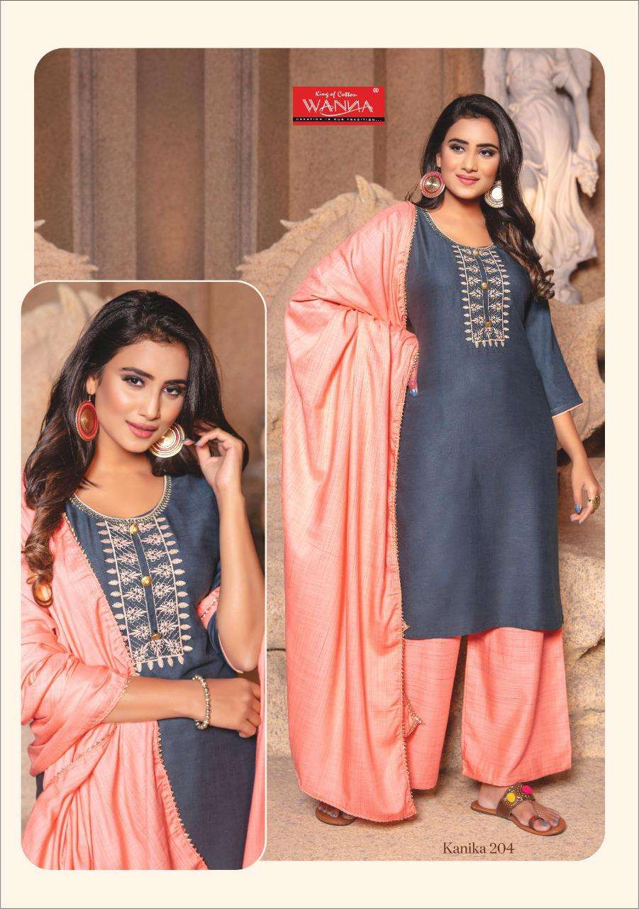 KANIKA VOL-2 BY WANNA 201 TO 209 SERIES BEAUTIFUL SUITS STYLISH FANCY COLORFUL PARTY WEAR & OCCASIONAL WEAR RAYON PRINTED DRESSES AT WHOLESALE PRICe