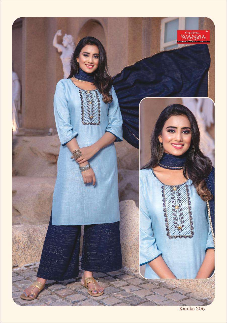 KANIKA VOL-2 BY WANNA 201 TO 209 SERIES BEAUTIFUL SUITS STYLISH FANCY COLORFUL PARTY WEAR & OCCASIONAL WEAR RAYON PRINTED DRESSES AT WHOLESALE PRICe